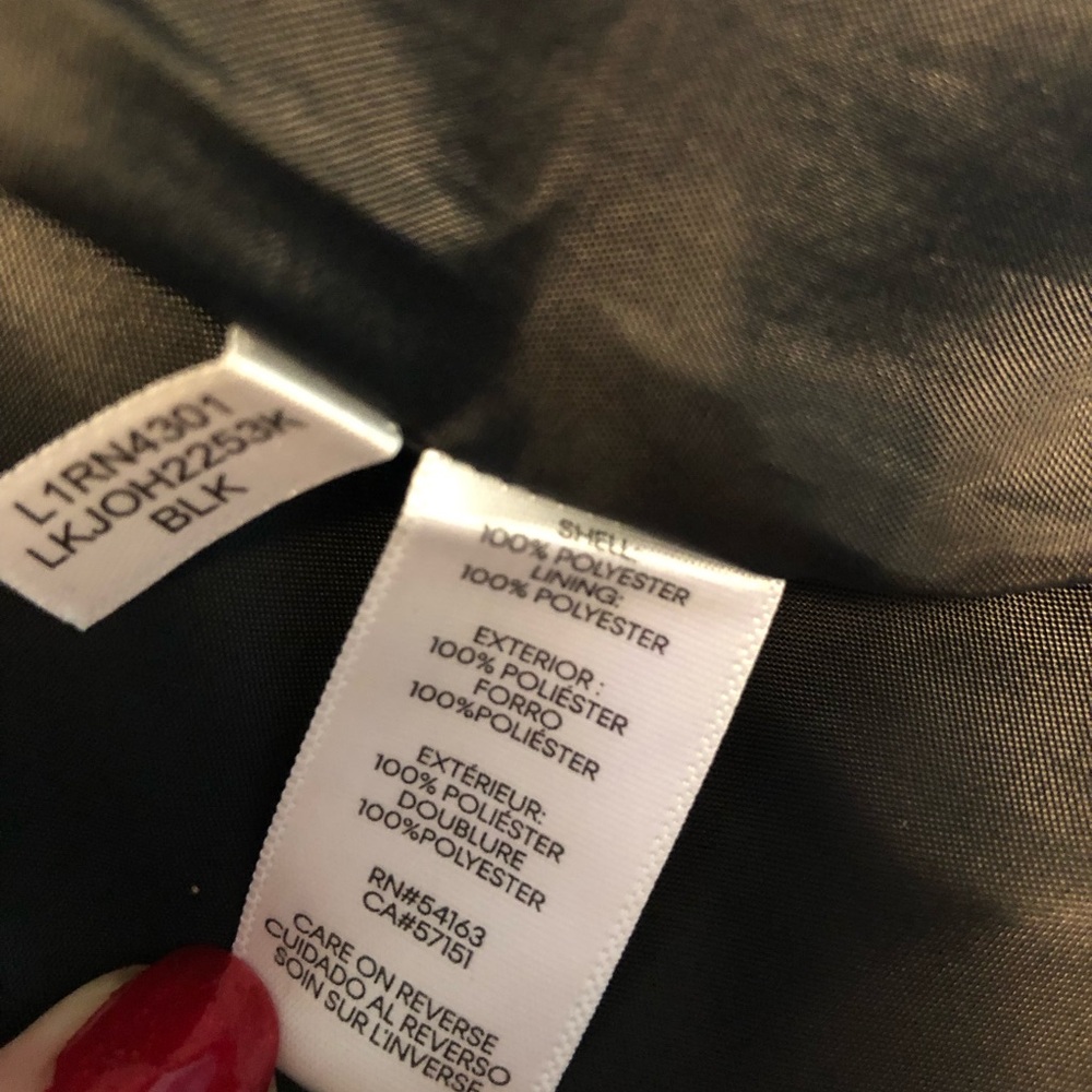 Karl Lagerfeld Faux Patent Leather Belted Mini Skirt Black New - Picture 12 of 14